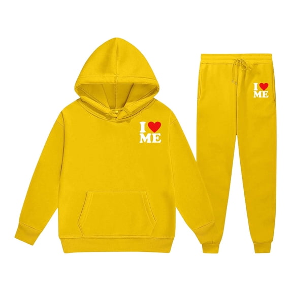 Kiijoy Girls Sweatsuit Cozy Pullover Hoodie Sweatpants Outfits Kids Activewear, Sizes 2-13