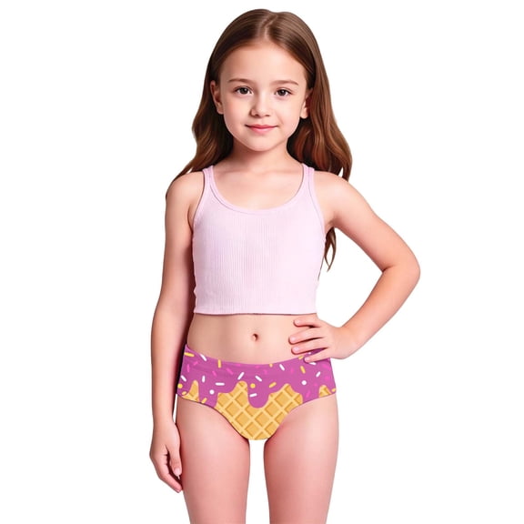 Kiijoy Girls Swim Trunks Stretch Quick Drying Bikini Bottom Swimwear Shorts, Sizes 2-8