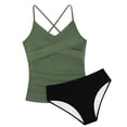 thumbnail image 1 of Kiijoy Girls Tankini Set 2-Piece Swimsuit UPF 50+ Ruched Bathing Suit Swimwear, Sizes 8-16, 1 of 2