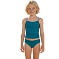 thumbnail image 1 of Kiijoy Girls Tankini Set Vest-Style Swimsuit Solid UPF50+ Bathing Suit, Sizes 8-14, 1 of 5