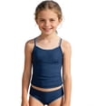 thumbnail image 1 of Kiijoy Girls Tankini Set Vest-Style Swimsuit Solid UPF50+ Bathing Suit, Sizes 8-14, 1 of 5