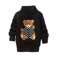 thumbnail image 1 of Kiijoy Girls Turtleneck Sweater Cute Cartoon Bear Knitted Long Pullover Top, Sizes 2-3, 1 of 1