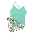 thumbnail image 1 of Kiijoy Girls UPF 50+ Tankini Swimsuit 2-Piece Ruched Crisscross Bathing Suit, Sizes 8-16, 1 of 2