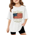 thumbnail image 1 of Kiijoy Girls USA 250th Anniversary Graphic Tee Independence Day Short Sleeve T-Shirt, Sizes 3-14, 1 of 3