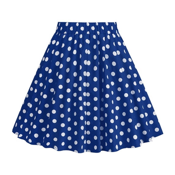 Kiijoy Girls Vintage Polka Dots Skirt Summer High Waisted Short A Line Skirt, Sizes 3-12