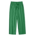 thumbnail image 1 of Kiijoy Girls Wide Leg Pants Breathable Elastic Waist Drawstring Pants, Green, Sizes 4-13, 1 of 4