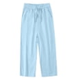 thumbnail image 1 of Kiijoy Girls Wide Leg Pants Breathable Elastic Waist Drawstring Pants, Sizes 4-13, 1 of 4