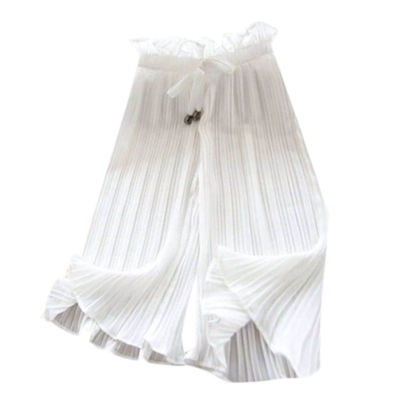 Kiijoy Girls Wide Leg Pants Lightweight Casual Straight Loose Pants Culottes, Sizes 2-11