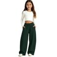 thumbnail image 1 of Kiijoy Girls Wide Leg Sweatpants Athletic Pants Open Bottom Joggers, Sizes 5-15, 1 of 3