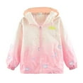 thumbnail image 1 of Kiijoy Girls Windbreaker Gradient Heart Print Windproof Hooded Jacket Outerwear, Sizes 3-4, 1 of 8