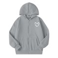 thumbnail image 1 of Kiijoy Girls Zip Up Fleece Hoodie Casual Active Long Sleeve Sweatshirt, Grey, Sizes 5-14, 1 of 8
