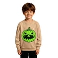 thumbnail image 1 of Kiijoy Halloween Boys Glow In The Dark Sweatshirt Crew Neck Pullover, Khaki, Sizes 2-3T, 1 of 3