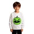 thumbnail image 1 of Kiijoy Halloween Boys Glow In The Dark Sweatshirt Crew Neck Pullover, White, Sizes 5-6Y, 1 of 3