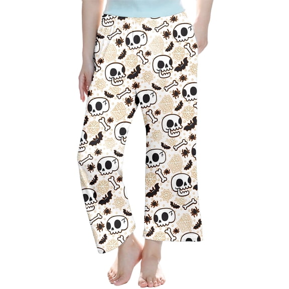 Kiijoy Halloween Sleep Pants for Girls Soft Straight Pull On Pajama Pants, Sizes 13-14