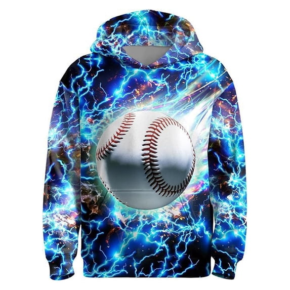 Kiijoy Hoodie for Boy Athletic Graphic Long Sleeve Pullover Sweatshirt, Blue, 6-7 Years
