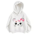 thumbnail image 1 of Kiijoy Hoodie for Girl Cute Cartoon Cat Print Hooded Sweatshirt Graphic Hoody Kid Pullover, 1 of 2