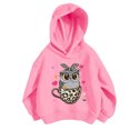 thumbnail image 1 of Kiijoy Hoodie for Girls Cartoon Owl Print Hooded Sweatshirt Kids Casual Long Sleeve Pullover, 1 of 2