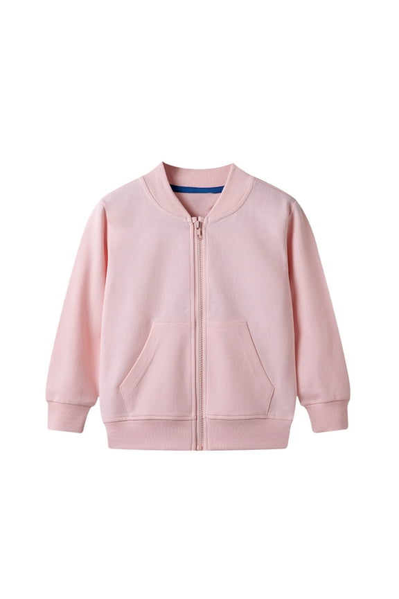 Infant Boys Baseball Jacket Solid Color Zip Up Bomber Jacket Sweatshirt, Sizes 12-18M