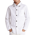 thumbnail image 1 of Kiijoy Boys Button Down Long Sleeve Shirt Casual Classic White Shirt with Pocket, 1 of 6