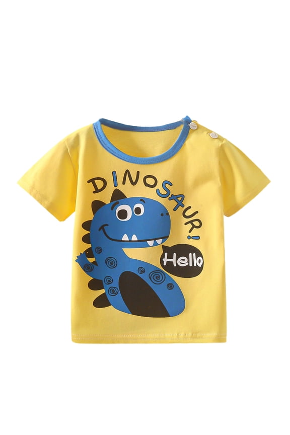 Infant Boys Cartoon Cotton T Shirt Short Sleeve Crew Neck T-Shirt, Sizes 9-18M