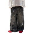 thumbnail image 1 of Kiijoy Boys Distressed Wide-Leg Jeans Fashion Elastic Waist Denim Pants, Sizes 12-18M, 1 of 4