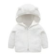 thumbnail image 1 of Kiijoy Girls Coat Warm Fuzzy Bear Ears Hooded Jacket Outerwear for Children, 1 of 2