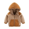 thumbnail image 1 of Kiijoy Infant Boys Fleece Sherpa Hooded Coat Zip Up Winter Jacket Soft Cozy Outerwear, 1 of 3