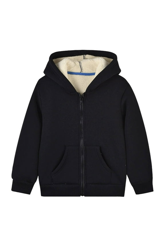 Infant Boys Fleece Warm Hoodie Winter Zip Up Hooded Jacket Outerwear, Sizes 18-24M
