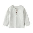 thumbnail image 1 of Kiijoy Boys Henley T-Shirt Solid Casual Long Sleeve T Shirt for Kids, Sizes 18-24M, 1 of 3