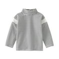 thumbnail image 1 of Kiijoy Boys High Neck Striped T-Shirt Thermal Long Sleeve Undershirt, Sizes 12-18M, 1 of 8