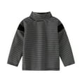 thumbnail image 1 of Kiijoy Boys High Neck Striped T-Shirt Thermal Long Sleeve Undershirt, Sizes 18-24M, 1 of 2