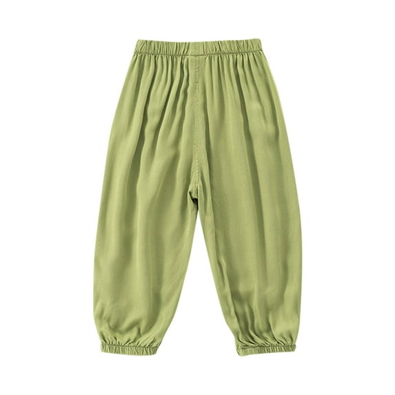 Kiijoy Boys Linen Harem Pants Summer Bloomers Breathable Loose Trousers, Sizes 18-24M