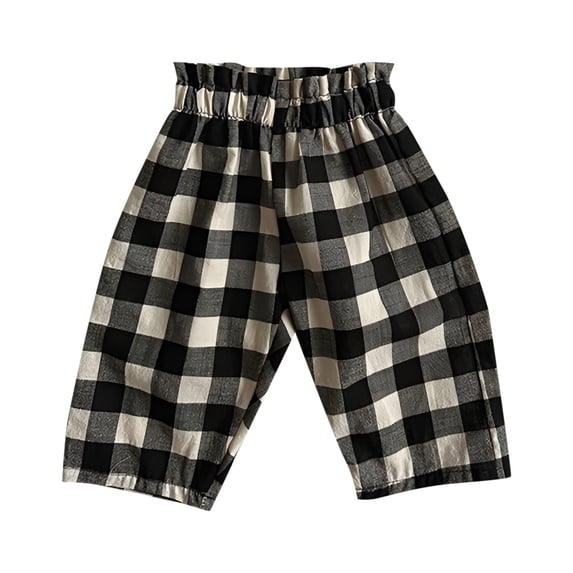 Kiijoy Boys Linen Wide Leg Pants Summer High Rise Lightweight Pants, Sizes 6-12 Months