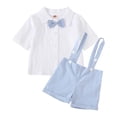 thumbnail image 1 of Kiijoy Infant Boys Outfits 3/4 Sleeve Button Down Shirt Suspenders Shorts Set, Sizes 18-24M, 1 of 7