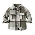 thumbnail image 1 of Kiijoy Boys Plaid Long Sleeve Button-Down Shirt Spring Fall Pocket Shirt Top, 18-24 Months, 1 of 3