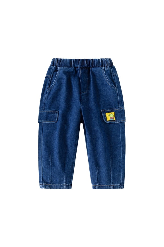 Infant Boys Pull On Denim Jeans Casual Relaxed Fit Pants for Children, Sizes 12-18M