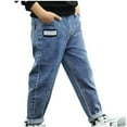 thumbnail image 1 of Kiijoy Infant Boys Pull On Tapered Jeans Stretch Relaxed Fit Denim Pants, Sizes 18-24M, 1 of 3