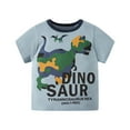 thumbnail image 1 of Kiijoy Boys Short Sleeve Cotton T-Shirt Dinosaur Print Breathable T Shirt, Blue, 1 of 6