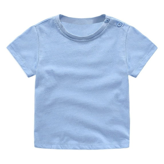 Kiijoy Boys Tee Cotton Solid Short Sleeve Basic T Shirt Undershirt, Sizes 12-18M