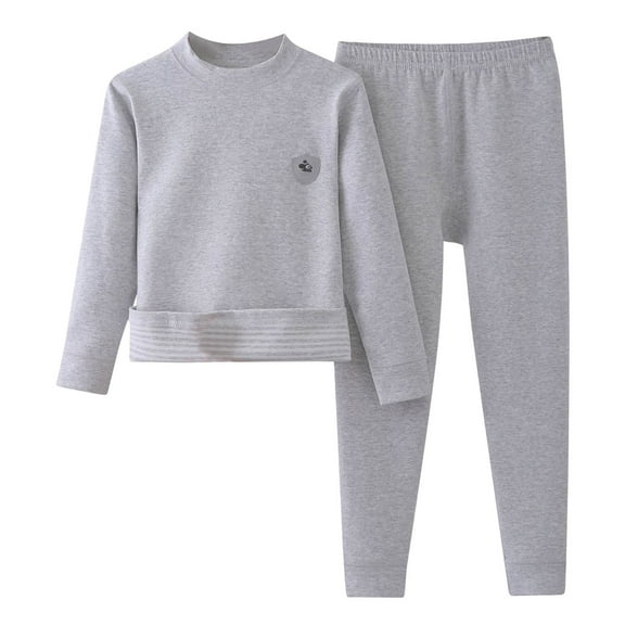Kiijoy Infant Boys Thermal Underwear Set Fleece Long Sleeve Top Pants Pajamas, Sizes 18-24M
