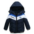 thumbnail image 1 of Kiijoy Boys Winter Coat Warm Zip-Up Hooded Puffer Jacket Outerwear, Navy, 18-24 Months, 1 of 3