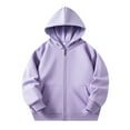 thumbnail image 1 of Kiijoy Infant Girl's Zip Up Hoodie Kids Solid Color Casual Hooded Sweatshirt, Sizes 18-24M, 1 of 6