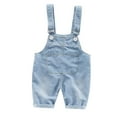 thumbnail image 1 of Kiijoy Girls Casual Denim Romper Summer Sleeveless Strap Jumpsuit, Sizes 18-24 Months, 1 of 4