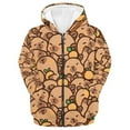 thumbnail image 1 of Kiijoy Infant Girls Fleece-Lined Zip Up Hoodie Cute Capybara Print Jacket Hooded Sweatshirt, 1 of 2
