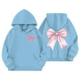 thumbnail image 1 of Kiijoy Girls Hoodie Bow Print Hooded Sweatshirt Cute Soft Casual Pullover Top, 1 of 2