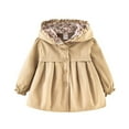 thumbnail image 1 of Kiijoy Girls Hooded Jacket Spring Fall Cute Ruffled Coat Outerwear, Sizes 18-24M, 1 of 3