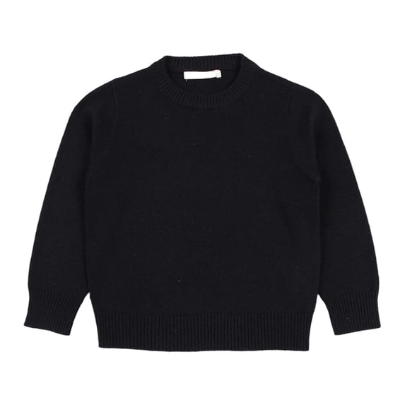 Kiijoy Girls Knit Short Sweater Solid Color Crew Neck Pullover Top, Sizes 18-24M