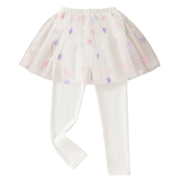 Kiijoy Girls Leggings with Tutu Skirt Culottes Cotton Casual Pants, Sizes 18-24M
