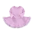 thumbnail image 1 of Kiijoy Infant Girls Long Sleeve Swing Dress Casual Solid Color Crewneck Dress, Sizes 12M-5T, 1 of 3
