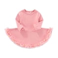 thumbnail image 1 of Kiijoy Infant Girls Long Sleeve Swing Dress Casual Solid Color Crewneck Dress, Sizes 12M-5T, 1 of 3